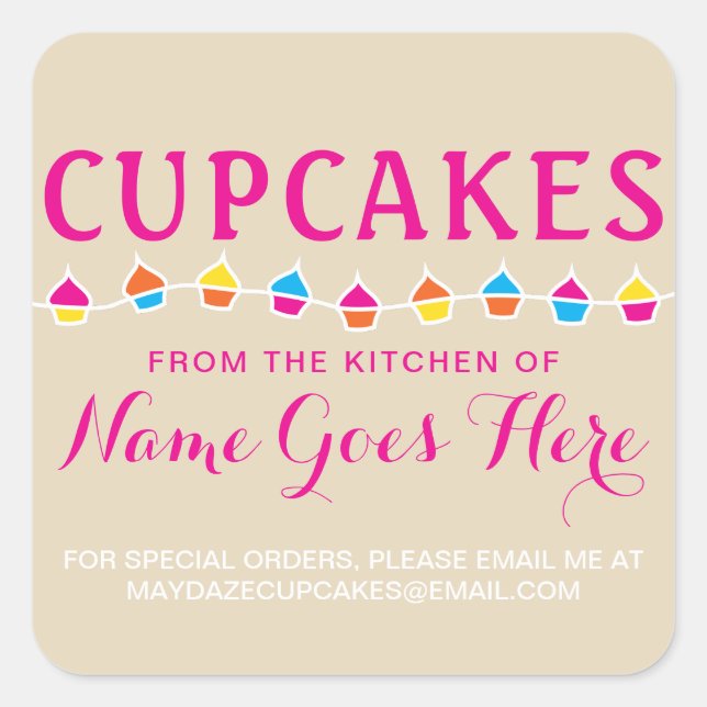 CUPCAKES de la cuisine des autocollants (Devant)