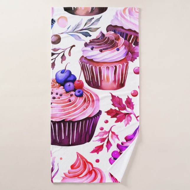 Cupcakes Dessert Heaven Badhandtuch Set (Badehandtuch)
