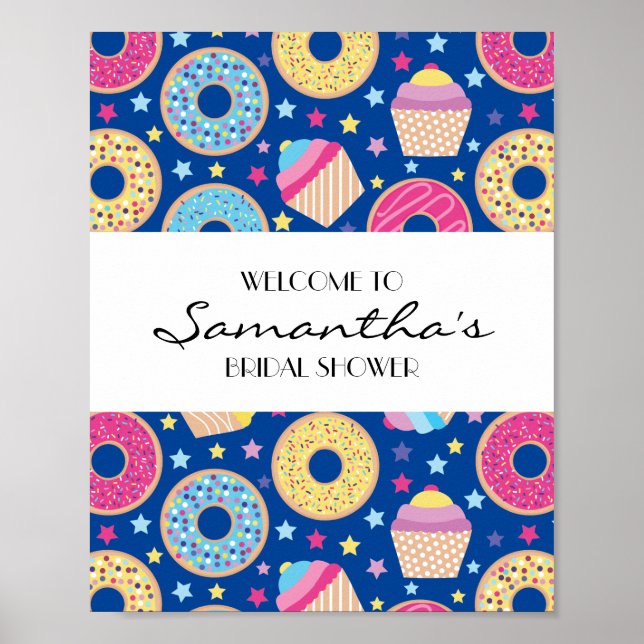 Cupcakes/Donuts Begrüßungszeichen Poster (Vorne)
