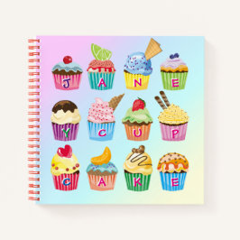 Cupcakes Fügen Sie Ihren Namen Monogram Muffin Nie Notizbuch