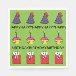 Cupcakes Funny Birthday Party Serviette