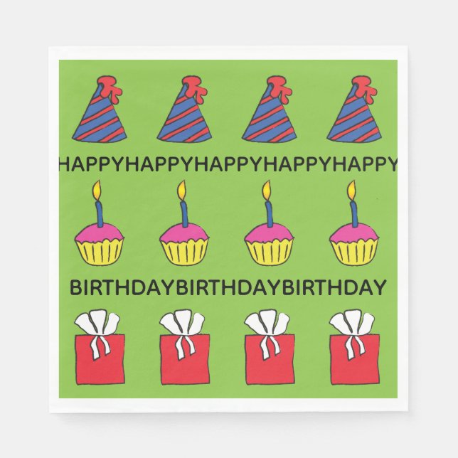 Cupcakes Funny Birthday Party Serviette (Vorderseite)