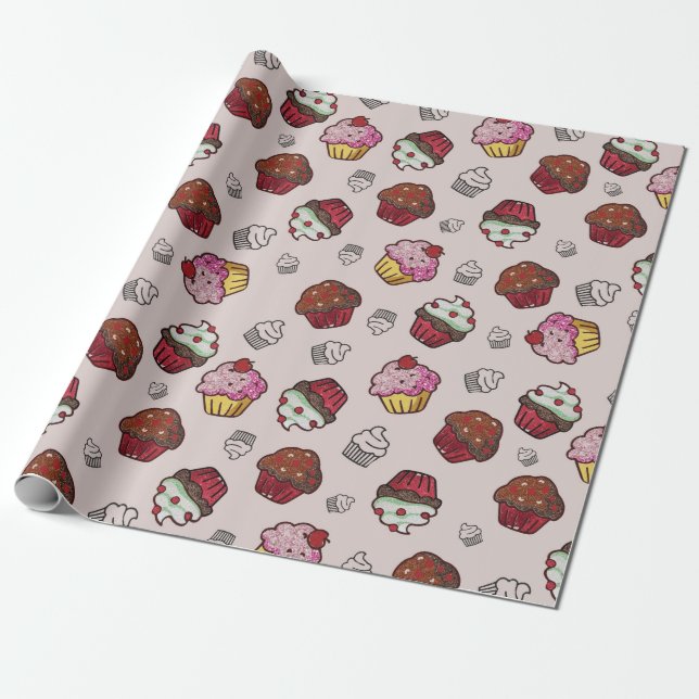 Cupcakes Geschenkpapier (Ungerollt)
