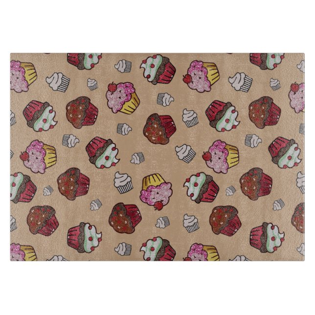 Cupcakes Graphic Background Schneidebrett (Vorderseite)