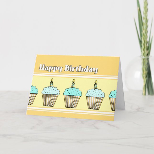 Cupcakes Happy Birthday Card Karte (Vorderseite)