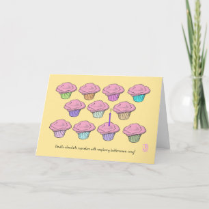 Cupcakes Himbeere Eiscreme Birthday Karte