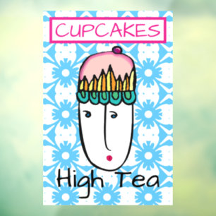 Cupcakes Hoher Tee Fensteraufkleber