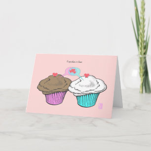 Cupcakes in Liebe ChocoVanillaPinkBlue Valentine Karte