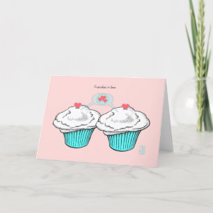 Cupcakes in Liebe VanillaVanillaBlueBlue Valentine Karte