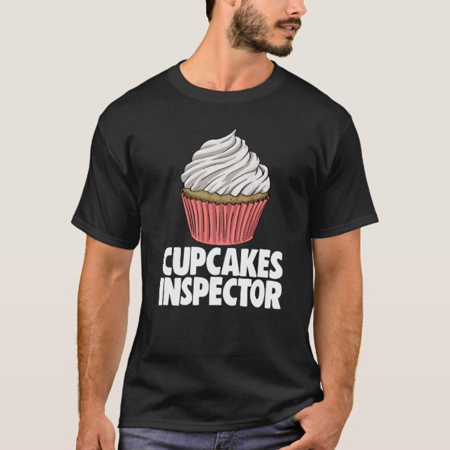 Cupcakes Inspektor  Frauen backen Muffins Liebe T-Shirt (Vorderseite)