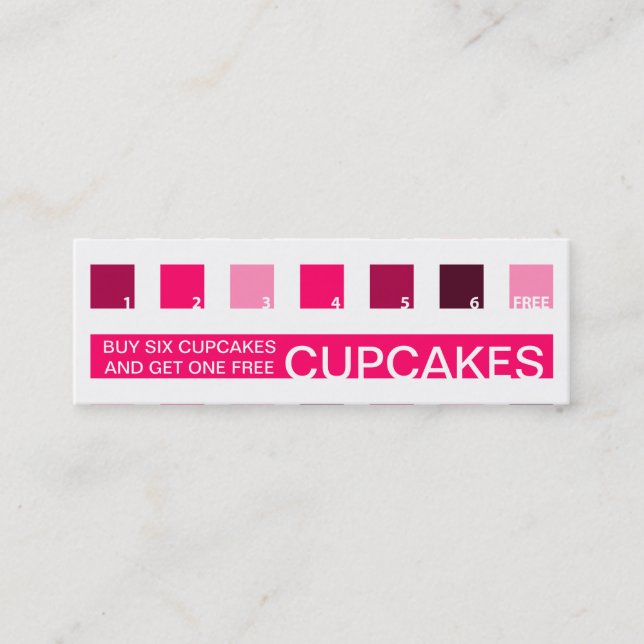 CUPCAKES Kundenzufriedenheit (Mod-Quadrate) Treuekarte (Vorderseite)