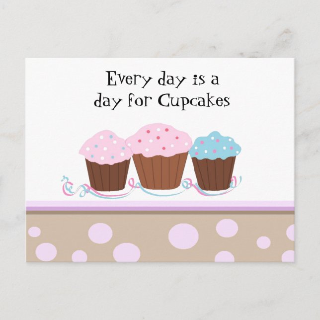 Cupcakes mit Niedlichem Sprichwort Postkarte (Vorderseite)