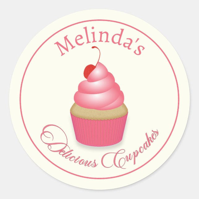 Cupcakes oder Backwaren Runde Aufkleber (Vorderseite)