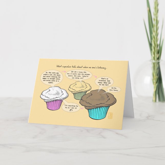 Cupcakes Parle Bonne Carte De Voeux Du Jour Du Pi (Devant)