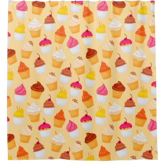 Cupcakes Pattern Duschvorhang (Vorderseite)