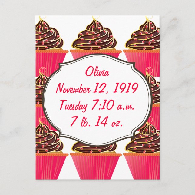 Cupcakes Postkarte (Vorderseite)