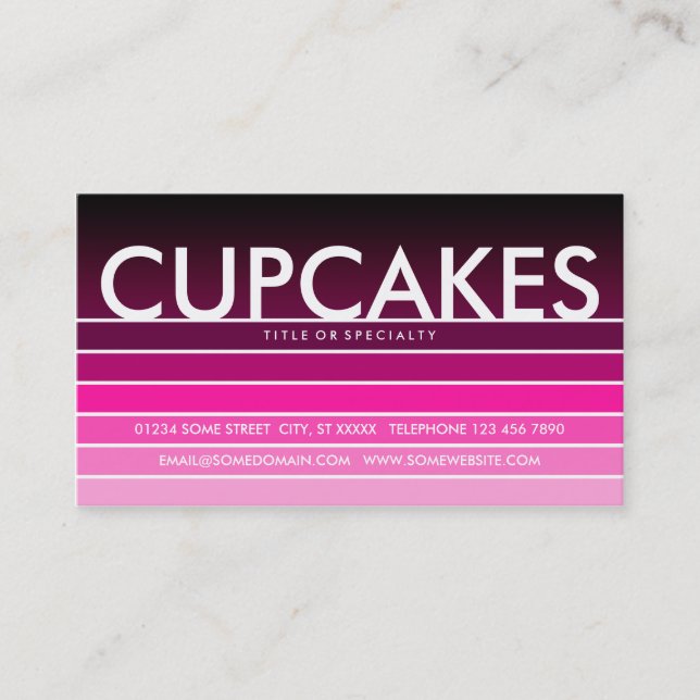 CUPCAKES rosa Swatch Visitenkarte (Vorderseite)