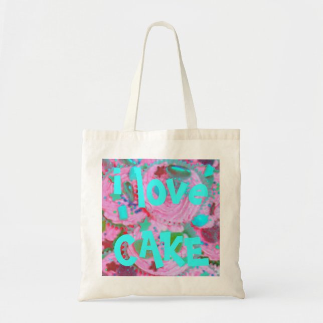 Cupcakes rose "i love cake" sac fourre-tout (Devant)