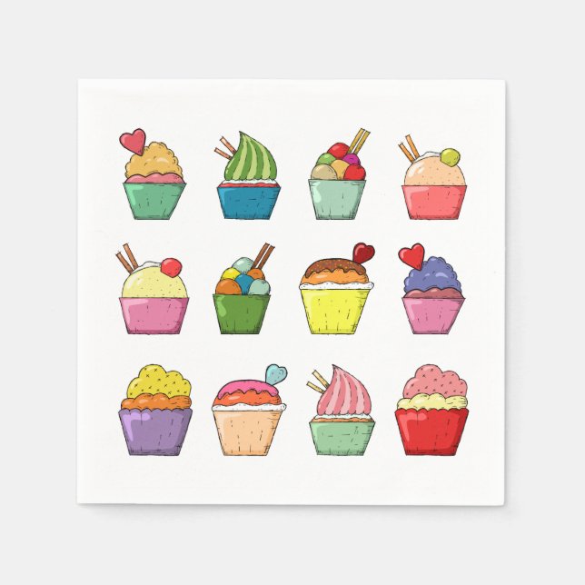 Cupcakes Serviette (Vorderseite)