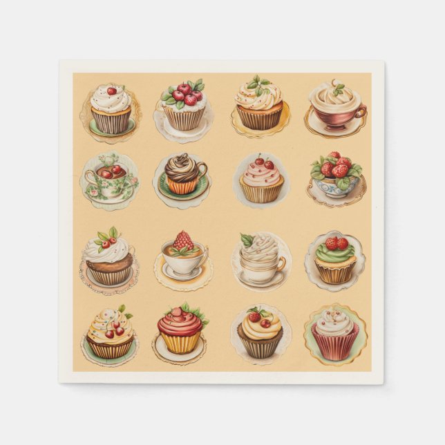 Cupcakes Serviette (Vorderseite)