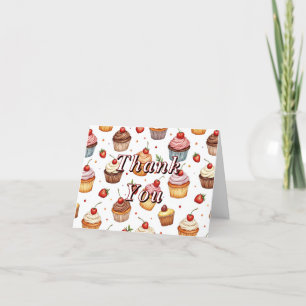 Cupcakes & Strawberries Danke Karte