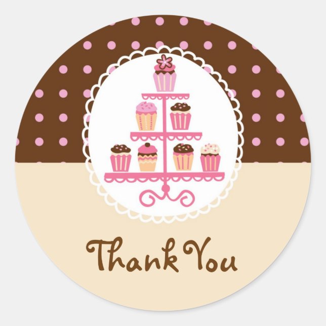 Cupcakes Sur Un Stand Favoriser Sticker (Devant)
