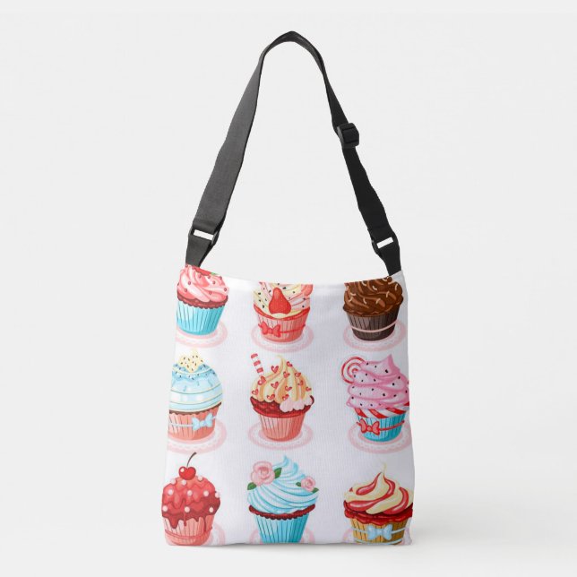 Cupcakes Tragetaschen Mit Langen Trägern (Vorderseite)