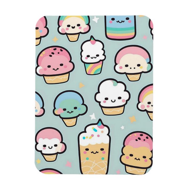 Cupcakes und Eiscreme Magnet (Vertikal)