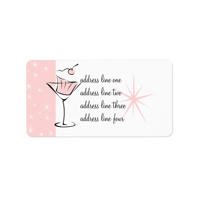 Cupcakes und Martinis Adressaufkleber (Vorne)
