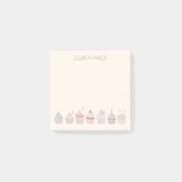 Cupcakes und Name Post-it Klebezettel