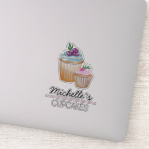 CupCakes und Obst Wasserfarbe Aufkleber