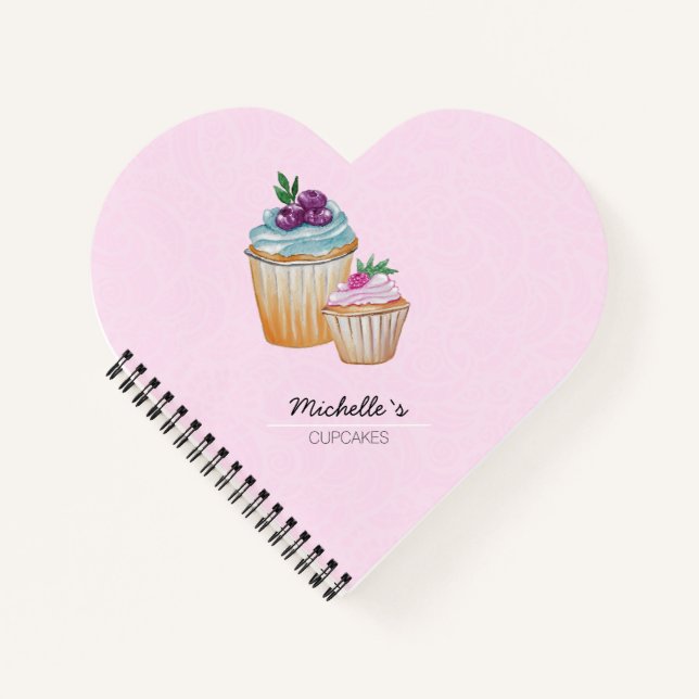 CupCakes und Obst Wasserfarbe Notizbuch (Vorderseite)