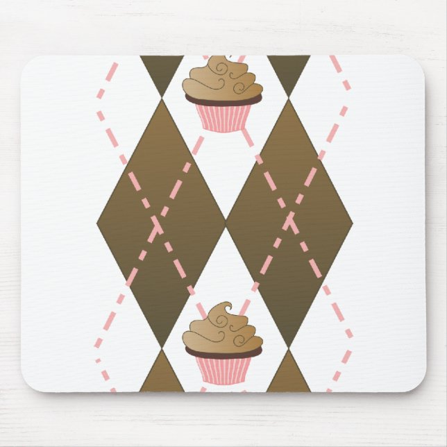 Cupcakes und Raute Mousepad (Vorne)