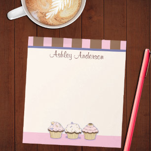 Cupcakes und Streifen persönliches Notizbuch Notizblock