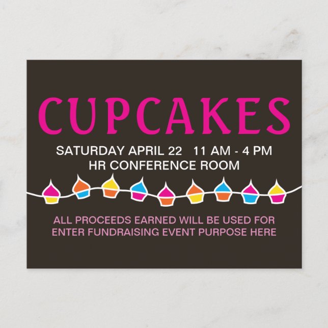 CUPCAKES-Verkaufs-Mails Postkarte (Vorderseite)