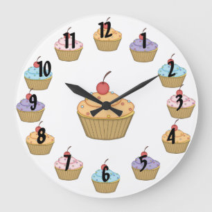 Cupcakes with Sprinkles Große Wanduhr