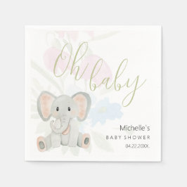 Cupe Spring Elephant Watercolor Illustration Serviette