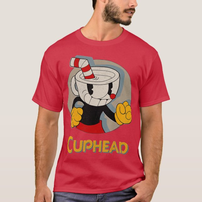 Cuphead Circle Shadow Profile Vintage family T-Shirt (Vorderseite)