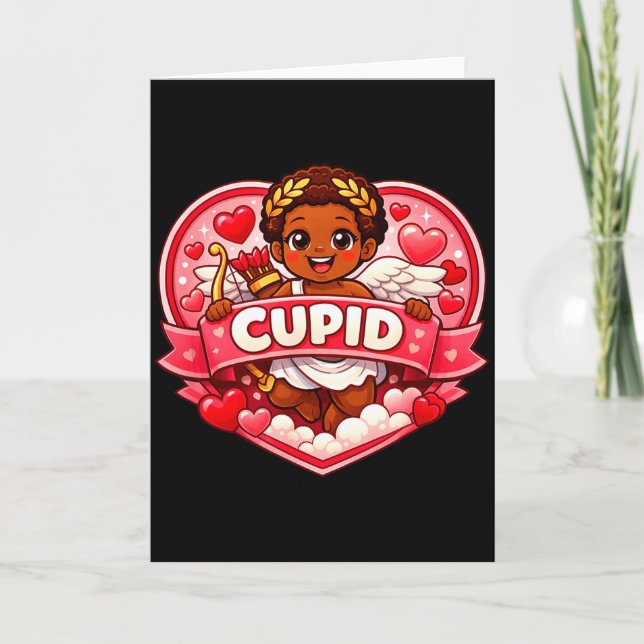 Cupid Afroamerikaner Valentinstag  Karte (Vorderseite)