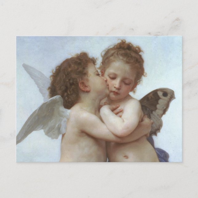 Cupid and Psyche as children - William Bouguereau Postkarte (Vorderseite)