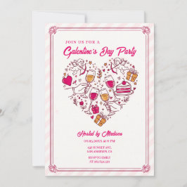 Cupid Angels Galentines Invitation Heart Design Einladung
