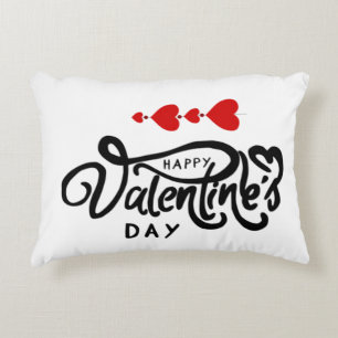 Cupid Arrow Red Hearts Happy Valentine's Day Text Dekokissen