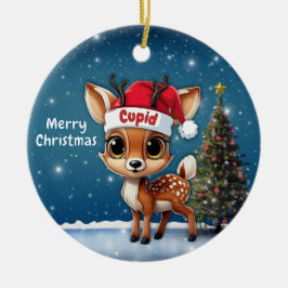 Cupid Baby Deer, Fawn, Doe, Reindeer🦌 🎄 Keramik Ornament
