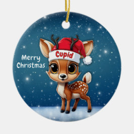 Cupid Baby Deer, Fawn, Doe, Reindeer🦌 🎄 Keramik Ornament