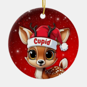 Cupid Baby Reh, Hirschkalb, Reh, Rentier🦌 🎄 Keramik Ornament
