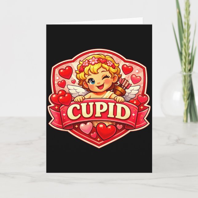 Cupid Blonde Valentinstag  Karte (Vorderseite)