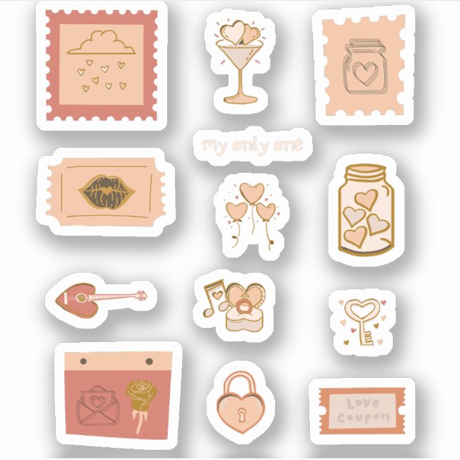 Cupid boho Liebe Doodle Scrapbook Sticker (Vorderseite)