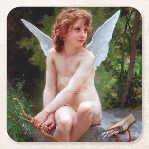 Cupid, Bouguereau Rechteckiger Pappuntersetzer