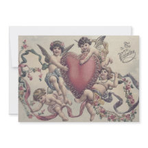 Cupid Cherub Angel Heart Wedding Einladung