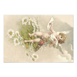 Cupid Cherub Angel Valentine Daisy Fotodruck
